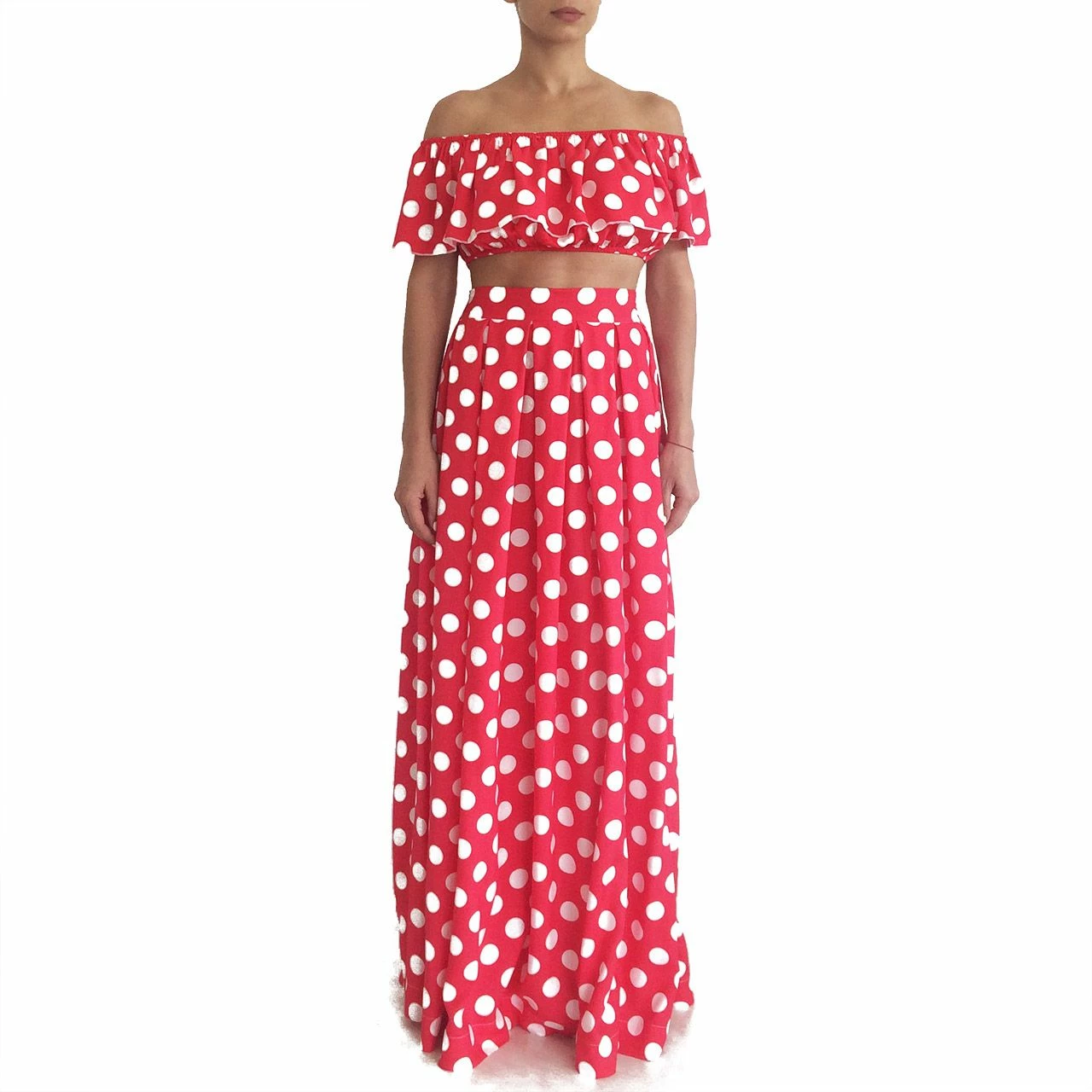 RebelsMarket Dresses Women Maxi Dress / Crop Top / Pin Up Dress / Hight Waist Skirt Signora Set - Image 2